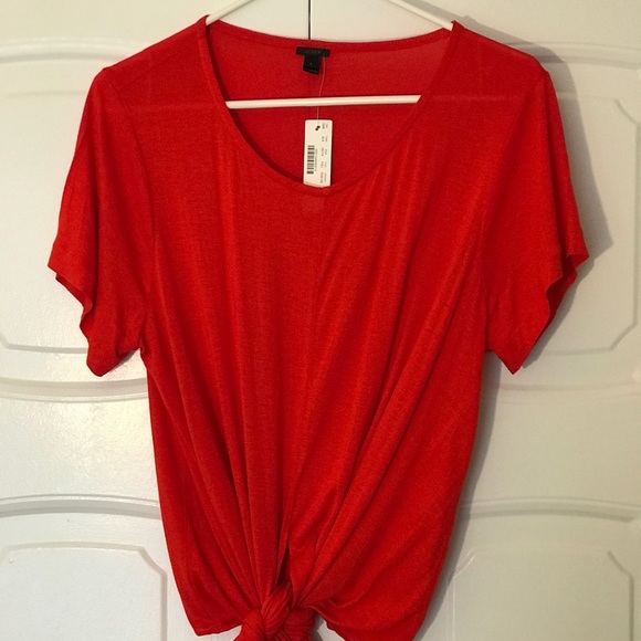 J. Crew Tops - J.Crew Red Wrap T-shirt